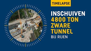 Inschuiven spoortunnel van 4800 ton [upl. by Zsolway]