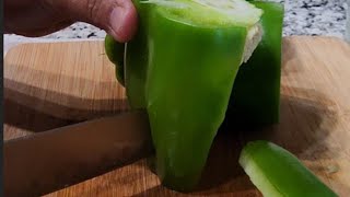 Slicing Green Bell Peppers [upl. by Sanburn]