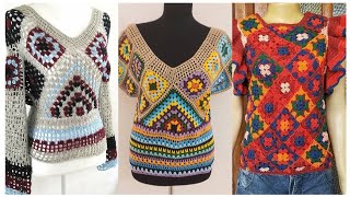 ideas modernas y elegantes para diseñar tops cortos de crochet [upl. by Randie784]