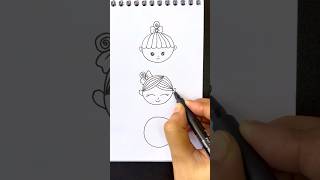 Draw different girls faces from circles howtodraw girlface princess easy drawing forkids diy [upl. by Dloniger]