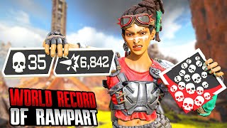 UNBELIEVABLE RAMPART 35 KILLS amp 6842 DAMAGE IN ONE GAME Apex Legends Gameplay [upl. by Stag]