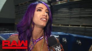 Sasha Banks holds back tears following the WWE Evolution announcement Raw Exclusive July 23 2018 [upl. by Nifares771]