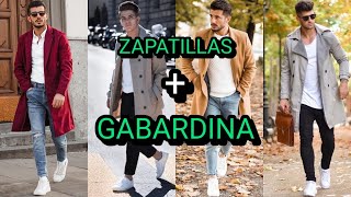 50 OUTFITS con GABARDINA  ZAPATILLAS para hombre ocasiones casuales Semi formales etc… [upl. by Barty900]