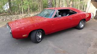 1970 Dodge Charger 440 at idle  exhaust sound amp quick test drive [upl. by Eulalia136]