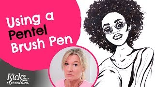 Brush pen drawing tutorial using a Pentel Pocket brush pen [upl. by Leuname609]