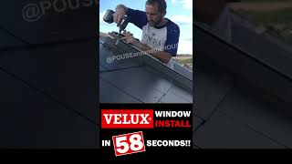 VELUX window install in 58 SECONDS How to fit a Velux window with slate flashing tutorial shorts [upl. by Malia]