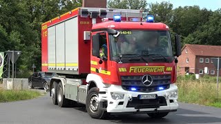 TH X  Gefahrstoffaustritt in Lagerhalle Einsatzfahrten Feuerwehr amp Löschzug Gefahrgut Kreis Pi [upl. by Sydney140]