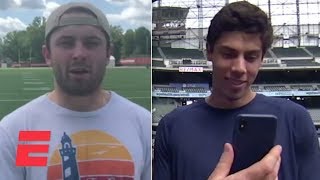 Baker Mayfield asks Christian Yelich about the Body Issue  MLB on ESPN [upl. by Savannah]