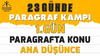 PARAGRAF KAMPI  PARAGRAFIN RİTMİ  1GÜN  PARAGRAFI SEVDİREN HOCA [upl. by Ovatsug]