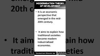 MODERNISATION THEORY OF DEVELOPMENT IN ECONOMICS economicconcepts learnoikonomia shorts short [upl. by Armat]