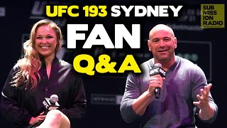 UFC 193 Full Sydney Fan QampA w Rousey Holm Jedrzejczyk Letourneau Dana White [upl. by Aidaas]