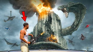 Biggest ANACONDA Snake vs FRANKLIN Fight AND Destroys Los Santos In GTA 5 [upl. by Elyse]