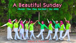 A Beautiful Sunday Line Dance Choreo Tina Chen SueHuei Dec 2016 Demo Debora amp Flower LD [upl. by Hcib]