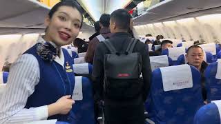 Flight attendant smile  Shandong Airlines 山东航空 [upl. by Adlin]