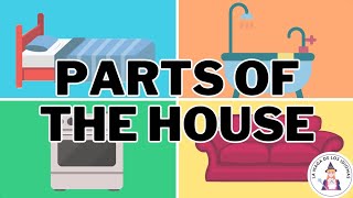 PARTS OF THE HOUSE VOCABULARY  English Lesson  Rooms  Beginners  Young Learners  Kids [upl. by Clerc]