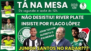 JOHN TEXTOR IRONIZA SUPOSTO INTERESSE DO PALMEIRAS EM JUNIIOR SANTOS  FLACO NO RIVER VAI OU FICA [upl. by Haze]