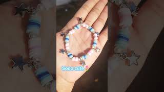 Clay bead bracelet idea🌸 For dear LilyRichardsonl6o💙 Make a Clay bead bracelet with me🩵 diy [upl. by Gader]