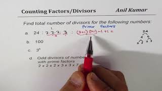 Find the number of Divisors or Factors of different Numbers [upl. by Tufts]