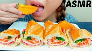 ASMR Vietnamese COLD CUTS BAGUETTE SANDWICH 먹방 bánh mì đặc biệt No Talking suellASMR [upl. by Alexa]