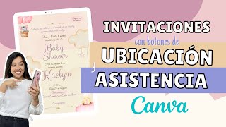 CREA Invitaciones con BOTONES de UBICACIÓN y ASISTENCIA I Gratis en CANVA [upl. by Albric]