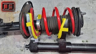 VEVOR MacPherson Strut Spring Compressor Review  Replacing Insulator Boot Scion tC2  tC25 [upl. by Oesile]