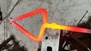 Forging Blacksmith’s Hammer Tongs [upl. by Annaes]