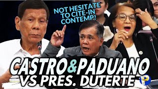 MAINIT si Paduano kay Duterte Castro binanatan ng patongpatong na kaso ang dating Pangulo [upl. by Oninotna983]