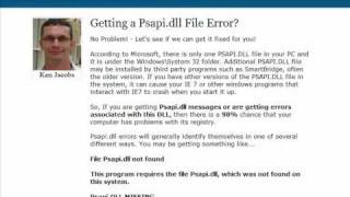 Psapidll Error Fix  Psapidllcom [upl. by Maxa]