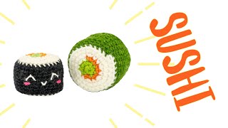 Sushi häkeln 🍣 Schlüsselanhänger  Amigurumi  by justMiko [upl. by Ardnasyl]