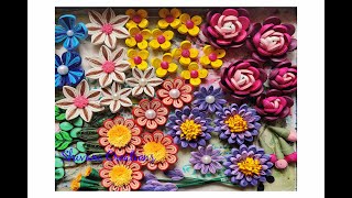 Paper Quilling Flowers Advance 3D Quilled Flowers Quilling Flower Wreath Part 1 [upl. by Eimaj918]