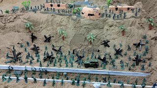 Army MenGrey army bunkers assault plastic army men stopmotion [upl. by Anierdna]