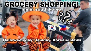 GROCERY SHOPPING  halloween day  korean filipina family [upl. by Ntisuj322]