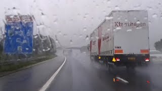 Motorway M1 J26 to Woodhall Services driving heavy rain complete journey [upl. by Egide111]