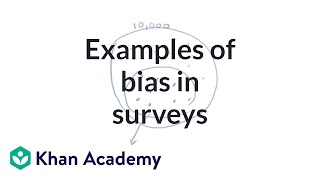 Examples of bias in surveys  Study design  AP Statistics  Khan Academy [upl. by Verene]