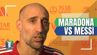 Lionel Messi vs Diego Maradona  Pablo Zabaleta ANSWERS the BIG DEBATE [upl. by Karub]