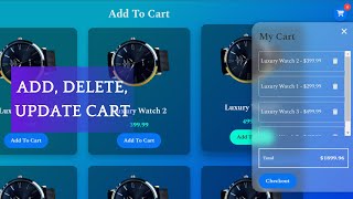 Responsive Add To Cart Shopping using HTML CSS and JavaScript  ECOMMERCE WEBSITE [upl. by Ennoryt]