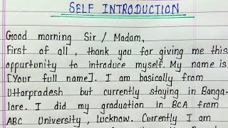 Self introduction in english  How to introduce yourself in english writing [upl. by James]