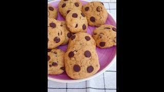 Galletas de platano y chocolate  Galletas fáciles y rápidas con pocos ingredientes [upl. by Themis]