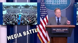 Trump White House Press Secretary Sean Spicer blasts the media at first press conference [upl. by Kcerred3]