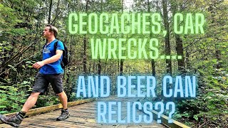 CREATIVE GEOCACHES OF MAPLE RIDGE  Ancient Beer Cans and a Car Wreck in the Woods [upl. by Garvey]