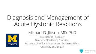 AntipsychoticInduced Dystonia Diagnosis and Management [upl. by Eidnas346]