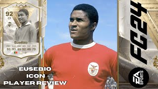 Eusebio  92  Centurion Icon Player Review  EA FC24 Ultimate Team [upl. by Izawa]