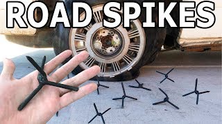 Hitting Road Spikes at 50 MPH  Fun with a 60000 PSI Waterjet [upl. by Keir]