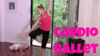 Barre  Free Full Length 30Minute Cardio Ballet Workout fat burning barre workout [upl. by Enyale]