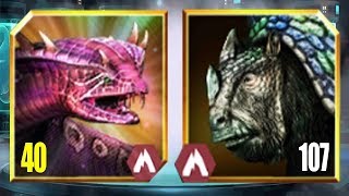 GIGANTOPHIS Vs PANOCHTHUS LEVEL 107  Jurassic World The Game [upl. by Akiret689]