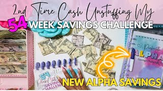 CASH UNSTUFFING 54 WEEK SAVINGS CHALLENGE  LOOK AT NEW A5 ALPHA SAVINGS CHALLENGE [upl. by Yarrum769]