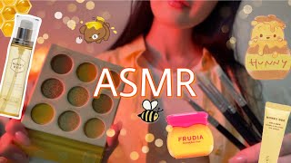 ASMR 💛 Doing your Golden Glow Honey Makeup • layered sounds • roleplay • no talking [upl. by Kimbra]