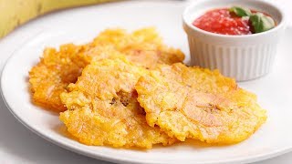 Patacones o Tostones de Plátano Frito muy Crujientes  Sólo 3 Ingredientes [upl. by Onairotciv242]