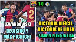 BARÇA GANA 10 AL GETAFE VICTORIA DIFÍCIL Y DE LÍDER EN RACHA  LEWANDOWSKI DECISIVO Y MÁS PICHICHI [upl. by Lamori]