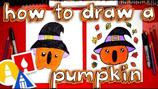 How To Draw A Pumpkin With A Witch Hat [upl. by Ahsieyt]